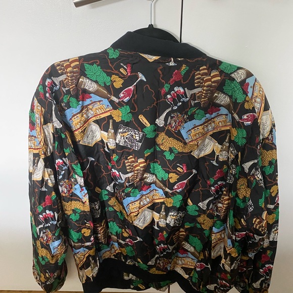 VINTAGE 1994 Nicole Miller Silk Bomber Jacket - Picture 2 of 4